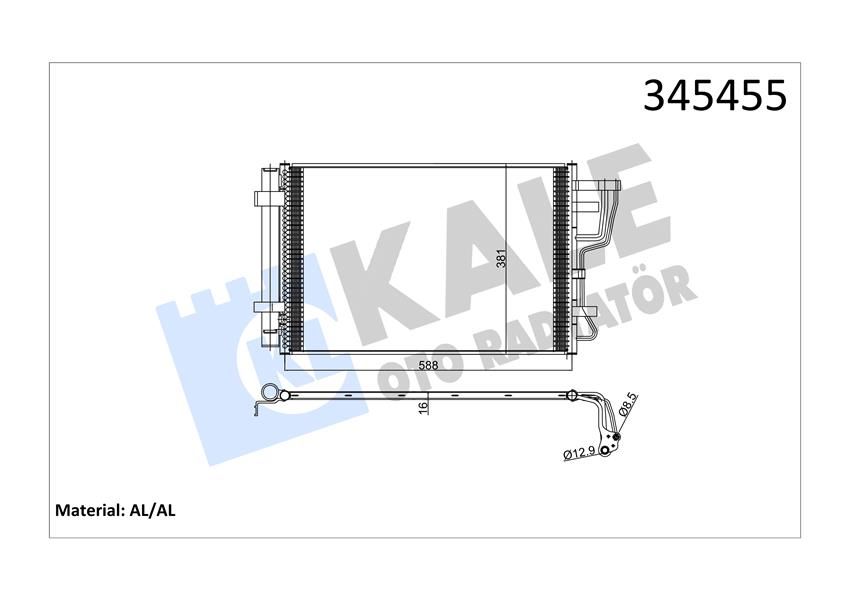 KLİMA KONDENSERİ KIA CEED 1.4İ-1.6İ 07 606x381x16 AL/AL