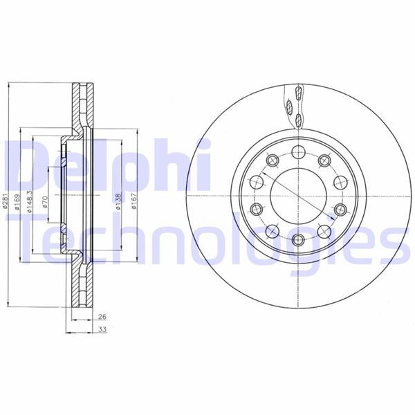 ÖN FREN AYNASI ALFA ROMEO GIULIETTA 1.4TB-1.6JTDM 10 FIAT 500X 1.4-1.3DMT-1.6DMTJ 14 281x5DxHAVALI DF6450