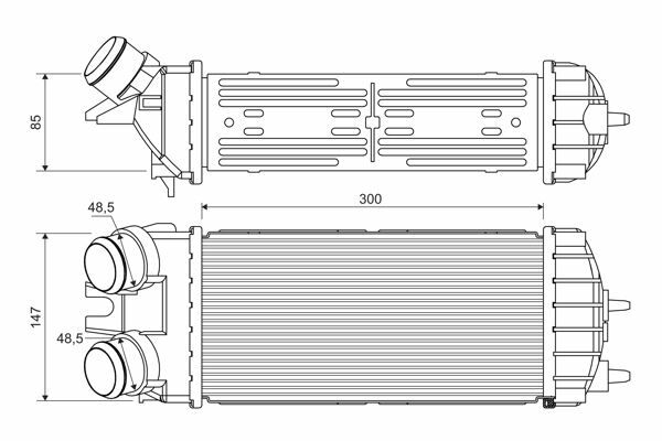 TURBO RADYATÖRÜ INTERCOOLER PARTNER 05 BERLINGO 05 XSARA PICASSO 04 1.6HDI DV6BTED4 300x147.5
