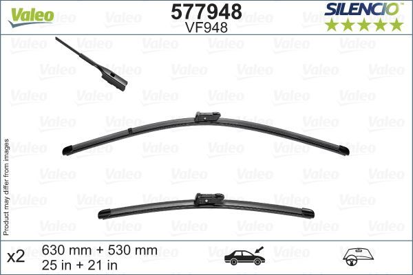 Valeo Silencio X-TRM Flat Blade VM948 X2 625 530 mm SKODA KODIAQ 03/17