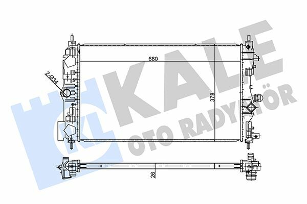 RADYATÖR ASTRA J 1.6/1.7CDTI 09 CASCADA 2.0CDTI 12 ZAFIRA 1.6/2.0CDTI 11 CRUZE 1.7D 12 MT 26MM AL/BRZ 680X398X26 13312812-13336887-13393983-39074655-39074656-39074664