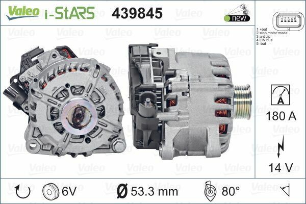 ALTERNATÖR KOMPLE 14v180a PARTNER-BERLINGO-P208-P308-P508-P2008-P3008-P5008-C3-C4-C5-DS3-DS4-DS5 1.4-1.6 HDİ ST60C017 START-STOP-KLİMALI