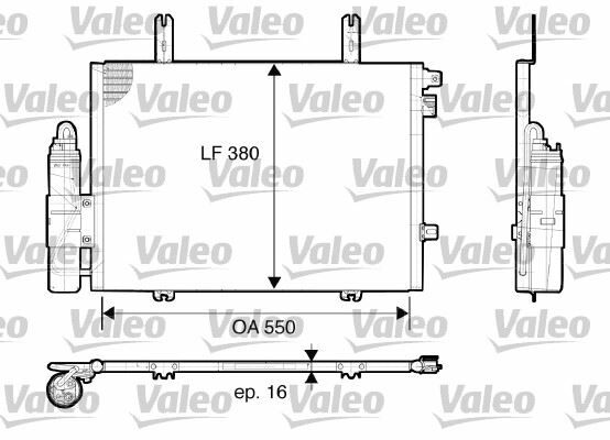KLİMA KONDENSERİ KURUTUCU İLE KNG 01 1.9DTI 550x380x16