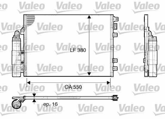 KLİMA KONDENSERİ KURUTUCU İLE KNG II-KNG EXPRESS 1.2 16V-1.5 DCI-1.6 16V-1.9 DCI 01 550x380x16