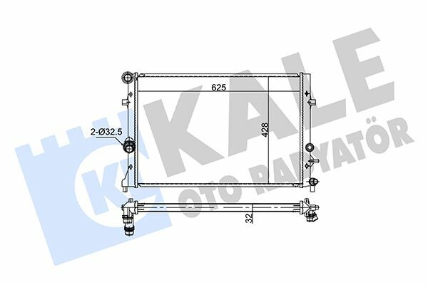 SU RADYATÖRÜ AUDI A3-SKODA OCATAVIA II-YETİ-VW CADDY III-GOLF VI-BEETLE-JETTA IV-TOURAN 1.2TSI 09 MT BRAZING 625x452x32