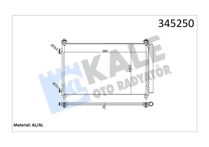 KLİMA KONDENSERİ ACCENT ERA 1.4 10 MAZDA CX-9 3.5-3.7 07 706x411x16 Mek/opsiyonlu otom AL/AL