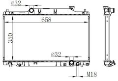 RADYATOR BRAZİNG MT 350X658X16 CİVİC VII 2.0İ 16V 01- 68114