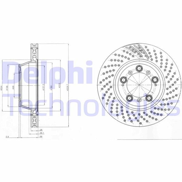 FREN DİSKİ TEKLİ PAKET - BOYALI. DELİKLİ ARKA PORSCHE 911 03/1999