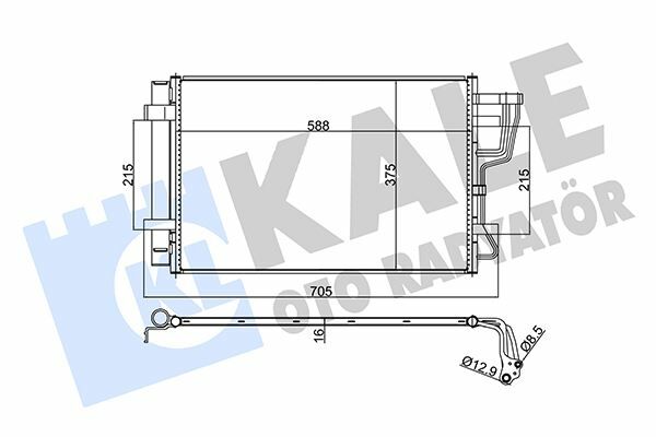 x KLİMA KONDENSERİ İ30 1.4i 07 AL/AL 587x391x16