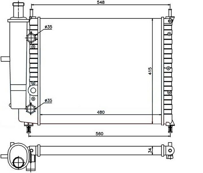 RADYATOR MECHANİCAL MT 480X415X34 MAREA BİDONLU 96 61788