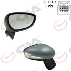 DIŞ DİKİZ AYNASI SOL FIESTA 12 17 ELEKTRİKLİ ISITMALI SİNYALLİ ASTARLI ASFERİK 6 FİŞ VM-6326EHPAL