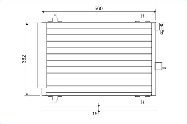 KLİMA KONDENSERİ PARTNER 02 BERLINGO 02 XSARA 00-05 1.9D-2.0HDI 364x16