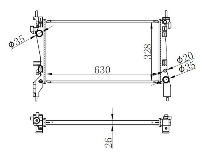 RADYATÖR BRAZİNG FIORINO 1.3 MTJ 08 BRAZİNG 630x318x22