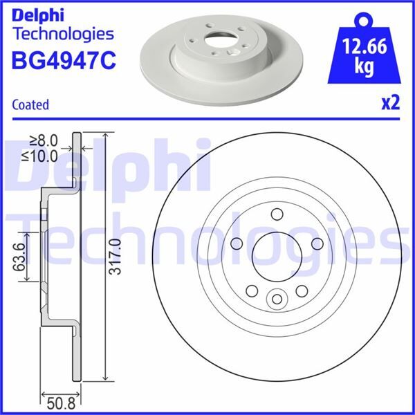 FREN DİSKİ ÇİFTLİ PAKET - BOYALI. DELİKSİZ ARKA LAND ROVER RANGE ROVER EVOQUE 09/2011