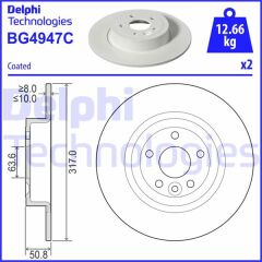 FREN DİSKİ ÇİFTLİ PAKET - BOYALI. DELİKSİZ ARKA LAND ROVER RANGE ROVER EVOQUE 09/2011