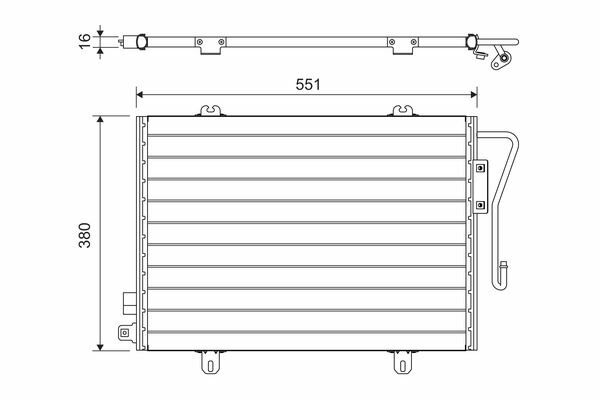 KLİMA KONDENSERİ KURUTUCU İLE CLIO II 1.1-1.2-1.4-1.6-1.9 16V 98 570x376x16