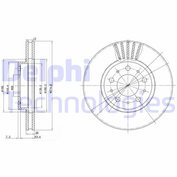 ÖN FREN AYNASI VOLVO 850 91-97 -S70-C70-V70-960-2.0-2.5-2.5 20V-2.5TDI 97 280x26x5DLxHAVALI 272312-31262092-9140759-91407593