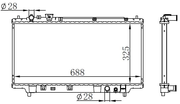 RADYATOR BRAZİNG MT 325X688X16 323- 1.3İ/1.5İ/1.6İ/1.8İ/1.7TD/2.0D 94- 62383