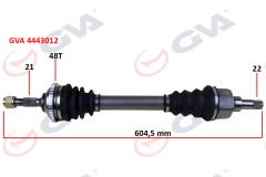 KOMPLE AKS SOL PEUGEOT 206 1.6i 98-06 TU5 ABS Lİ 48 DİŞ 604mm