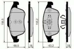 ÖN FREN BALATASI RENAULT GRAND SC NIC III 09 16 LAGUNA III 07 15 MEGANE III 09 15 K:17.1MM Y:68MM