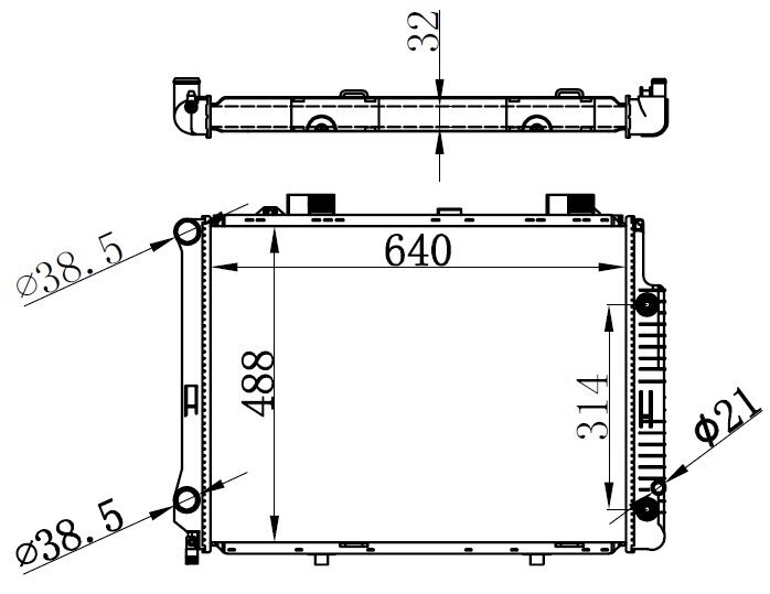 RADYATOR BRAZİNG AT 640X478X32 E-CLASS W210 E 280 95- 62666A