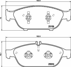 ÖN DİSK FREN BALATASI MERCEDES E500 4.7 09/11 MERCEDES E550 4.7 01/12