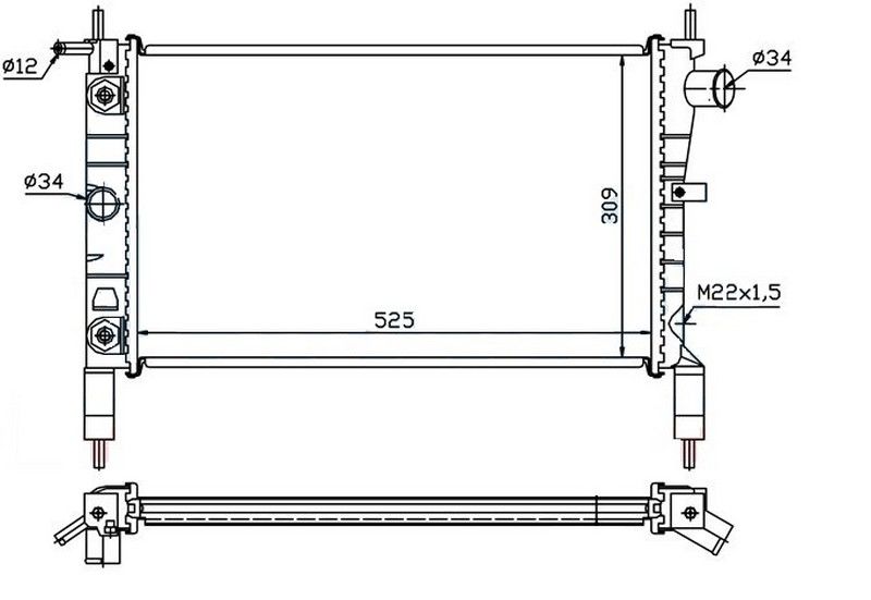 RADYATÖR BRAZİNG ASTRA F 93-98 1.4I-1.6I-2.0I KLİMASIZ MEK OTOM 538x368x26