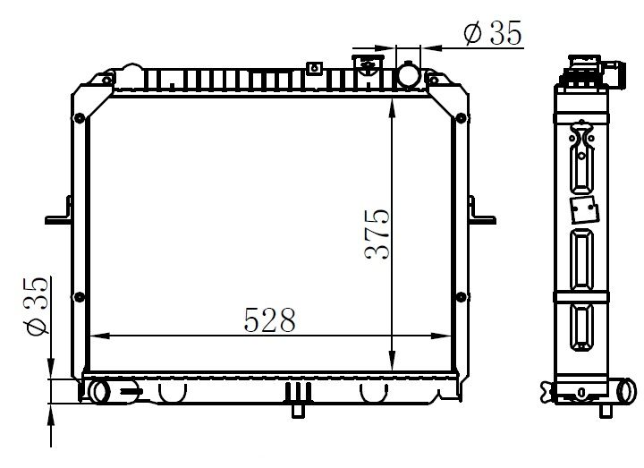 RADYATÖR BRAZİNG KIA PREGIO MEK 375x528x26