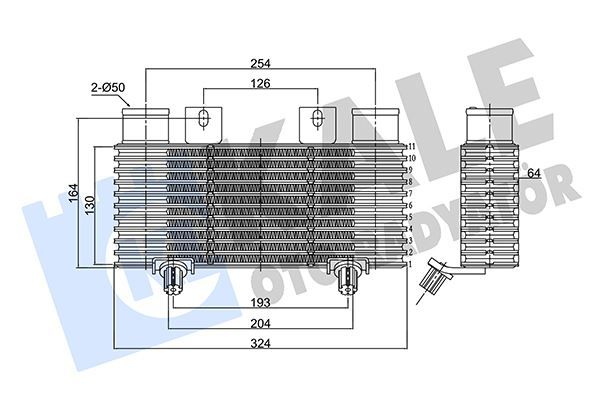 TURBO RADYATÖRÜ FORD RANGER 2.5TD-MAZDA B-SERİSİ 2.5D 02-06 PLAKA TİPİ BRAZING 204x130x64 4518371-WL2113550A-WL8513550