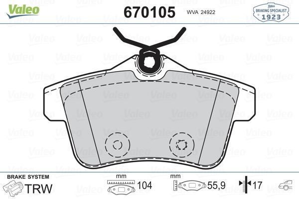 ARKA FREN BALATASI PEUGEOT P3008 09 16 P5008 09 17 P508 10 18 P308 GTI-RZC 10 14 CITROEN C4 09 16 DS4-DS5 11 15