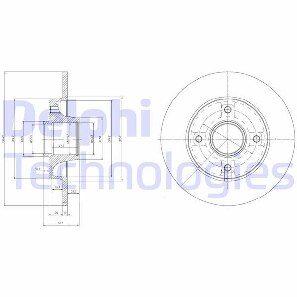 ARKA FREN AYNASI ADET P307-C4 1.4-1.6-2.0 HDİ 05 249x9x4DL PORYALI