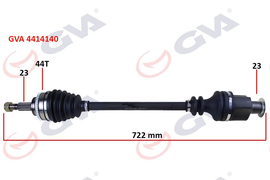 KOMPLE AKS SAĞ CLIO 2-KANGOO 2 1.5 DCI 02 ABS Lİ 724mm 44DİŞ Kalın Freze