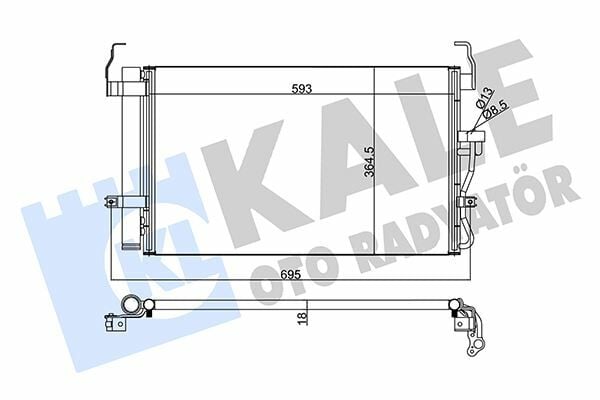 KLİMA KONDENSERİ HYUNDAI COUPE-ELANTRA-LANTRA II 1.6 AL/AL 590x363x18