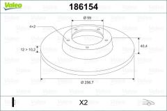 ON FREN DISKI TEMPRA-TIPO-MAREA-BRAVA-BRAVO 96 ALFA ROMEO 145-146 LANCIA DELTA-YPSILON 257x12x4DL