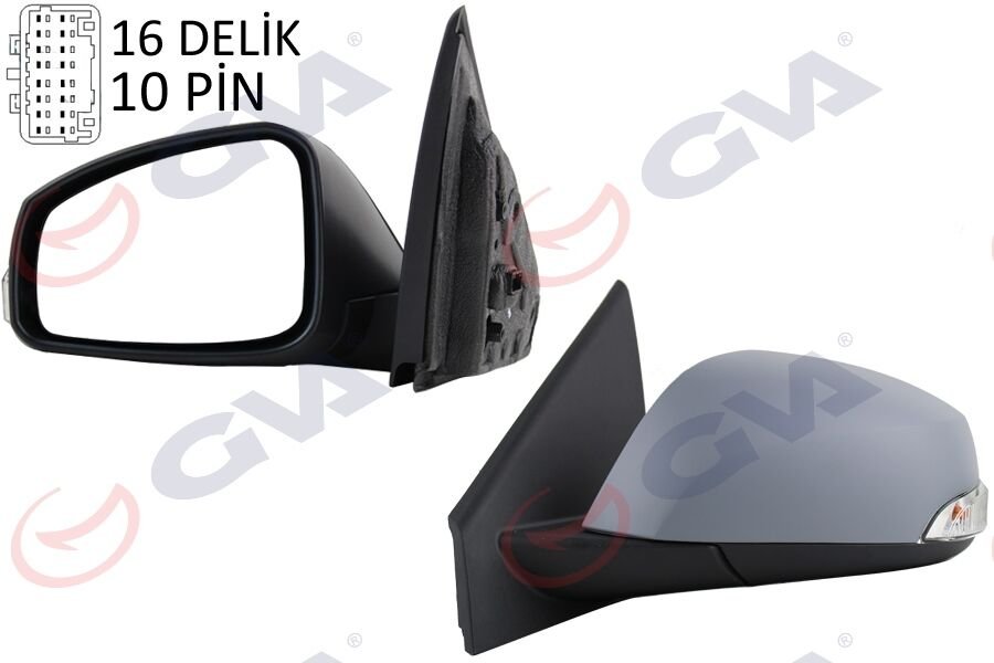 DIŞ DİKİZ AYNASI SOL LAGUNA 07 ELEKTRİKLİ ISITMALI SİNYALLİ KATLANIR ASTARLI ASFERİK MAVİ CAM 10 FİŞ VM-6134EBSAL