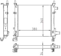 RADYATOR MECHANİCAL MT 380 360 34 KA 1.3İ 96 62083A
