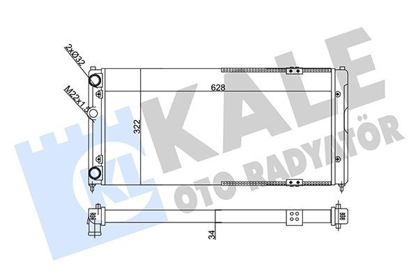 RADYATÖR SEAT CORDOBA-IBIZA II-VOLKSWAGEN CADDY II-POLO-POLO CLASSIC RADYATÖR AL/MKNK 628X322X34