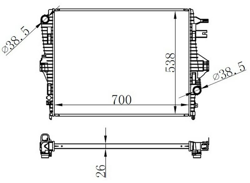 RADYATOR BRAZİNG MT 700X538X26 Q7/TOUAREG 3.0 D 2010 /CAYENNE 3.0D 10 65297