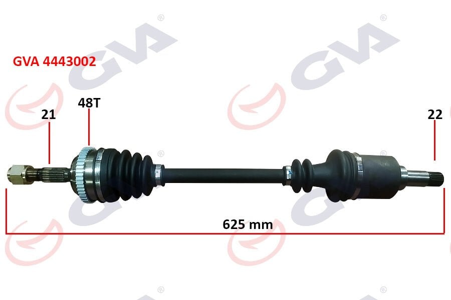 KOMPLE AKS SOL PEUGEOT 106 II 1.4i 96-02 ABS Lİ 48DİŞ 625mm