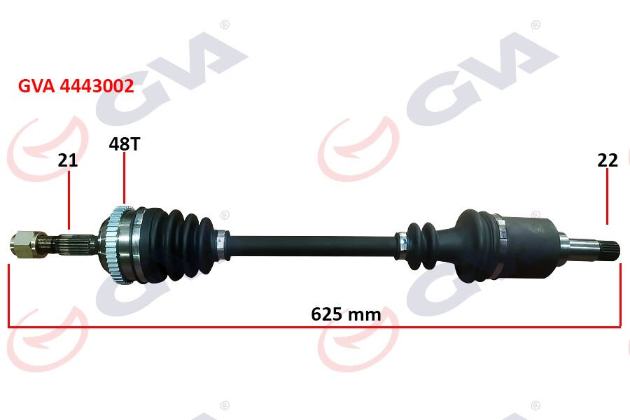 KOMPLE AKS SOL PEUGEOT 106 II 1.4i 96-02 ABS Lİ 48DİŞ 625mm
