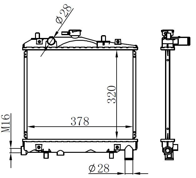 RADYATOR BRAZİNG MT 320X378X26 PRİDE 1.1/1.3 93- 62505