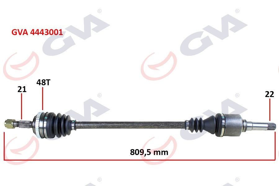 KOMPLE AKS SAĞ PEUGEOT 106 II 1.4i 96-02 ABS Lİ 48DİŞ 809mm