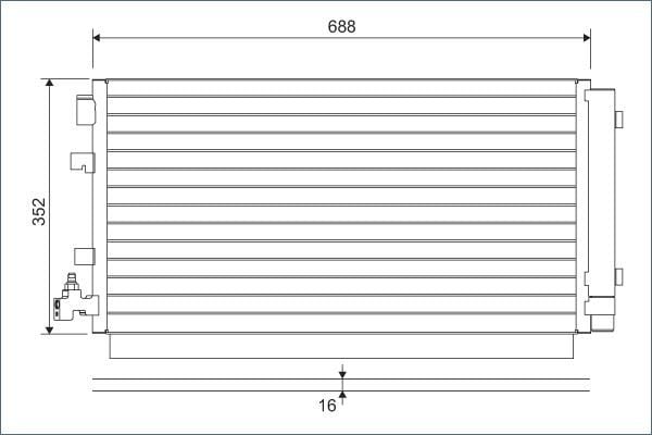 KLİMA KONDENSERİ MGN III-SCENIC III 1.6 16V-2.0-1.5DCI-1.4TCE 652x349x16
