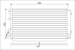 KLİMA KONDENSERİ MGN III-SCENIC III 1.6 16V-2.0-1.5DCI-1.4TCE 652x349x16