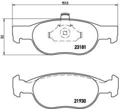 ÖN DİSK FREN BALATASI FIAT PUNTO 1.2/1.7D 04/97 - 04/06 FIAT PUNTO CABRİO 1.2 04/97 - 06/00