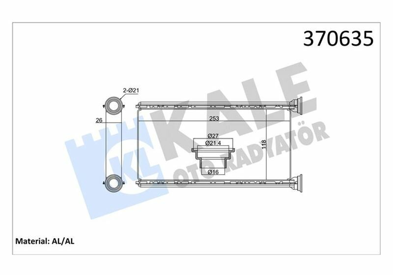 KALORİFER RADYATÖRÜ SUBARU FORESTER IMPREZA XV 08 BORUSUZ BRAZING AL-AL 118X253x2635