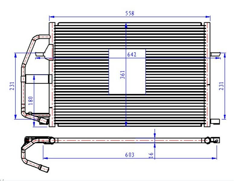 KLİMA KONDENSERİ ESCORT V-VI 1.4 CFI-1.4EFI-1.8 EFI-1.8 TD-2.0i 90 510x375x16