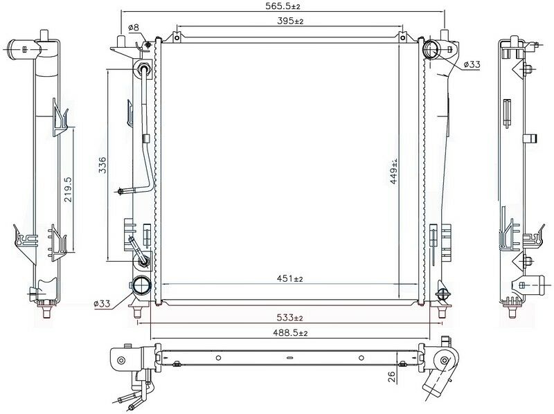 RADYATOR BRAZİNG AT 450X448X26 İ30 1.6 CRDİ 2007 67078