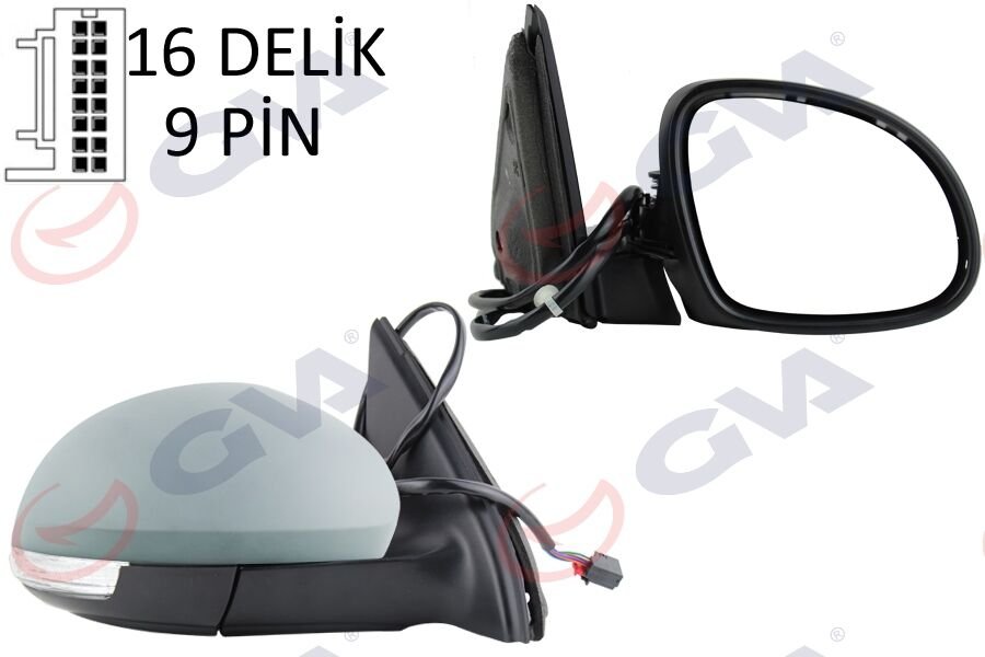 DIŞ DİKİZ AYNASI SAĞ TIGUAN 09 ELEKTRİKLİ ISITMALI KATLANIR Ç.AYDINLATMALI HAFIZALI SİNYALLİ ASTARLI KONVEKS VM-383NEBCR