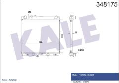RADYATÖR AL/PL/BRZ HILUX VI 2.5 TD 01 AT 500X528X32